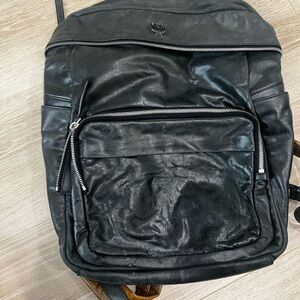 MCM Black Leather Men's Backpack
